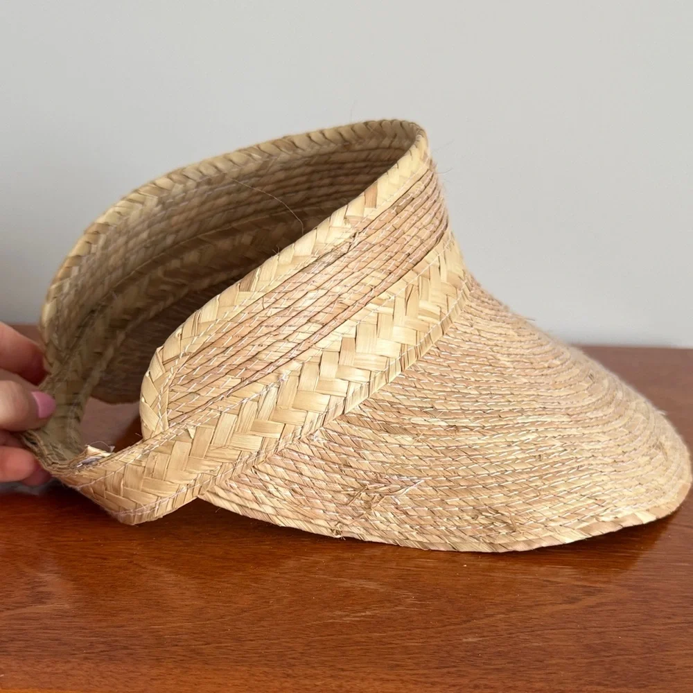 Straw Sun Visor Hat (handmade) - Picture 6 of 7